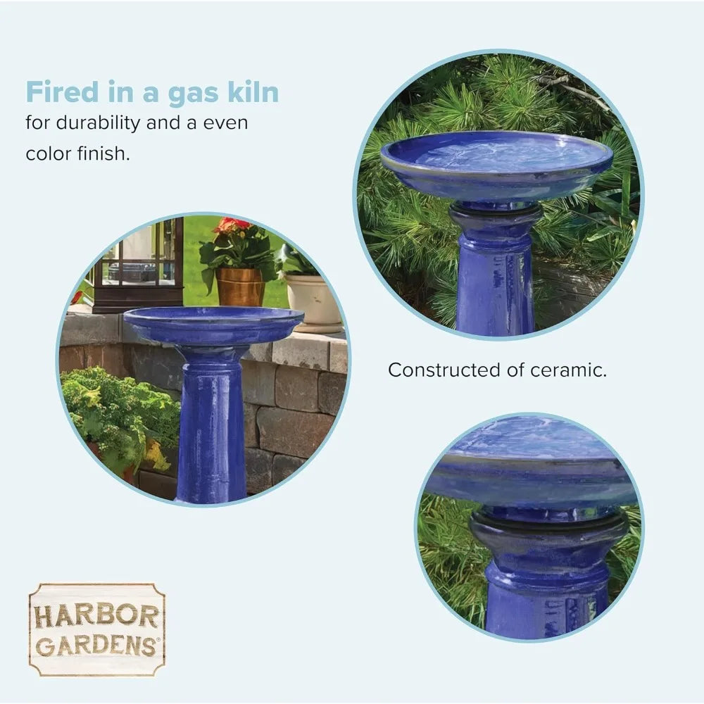 Ceramic Bird Bath For Gardens And Backyards Outdoor Garden Decor