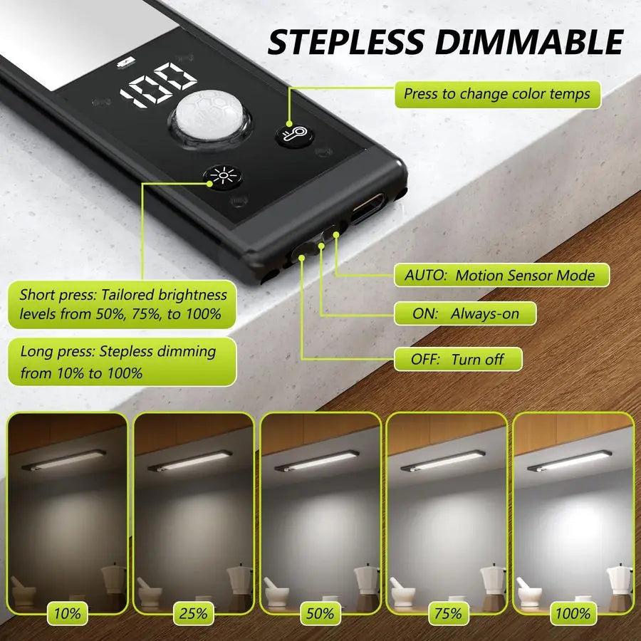 XMSJ Under Cabinet Lights With Digital Display And Motion Sensor