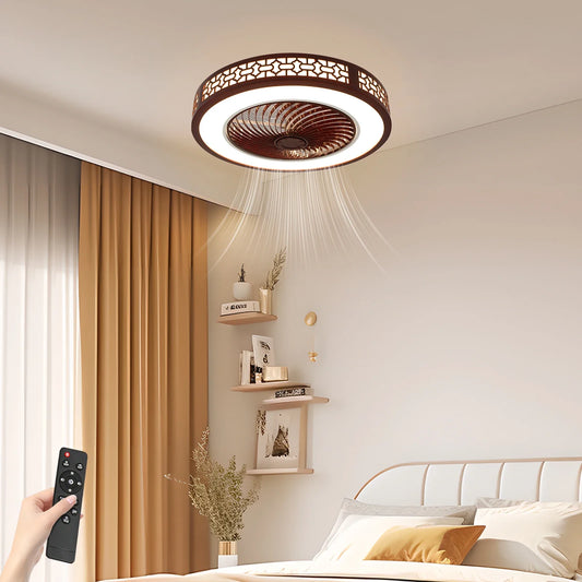 Bymaocar Bladeless Ceiling Fan With Led Light And Remote