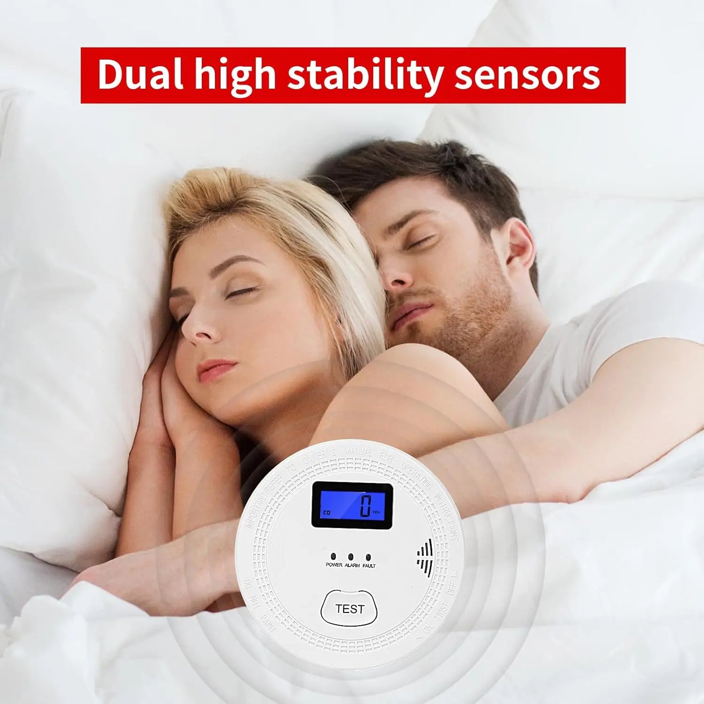 Four Pack 2-in-1 CO and Smoke Alarm With LCD Screen