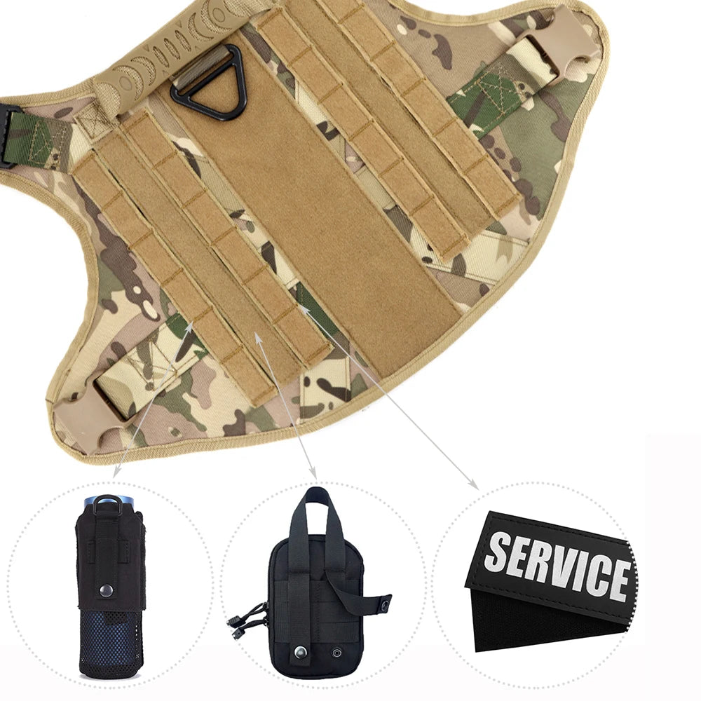 PETRAVELCN Military Dog Harness Vest Set For Malinois Training