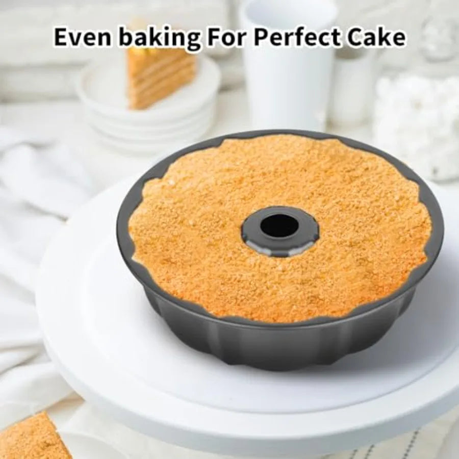 SHXI Nonstick Cake Pan Heavy Duty Carbon Steel Fluted Pan