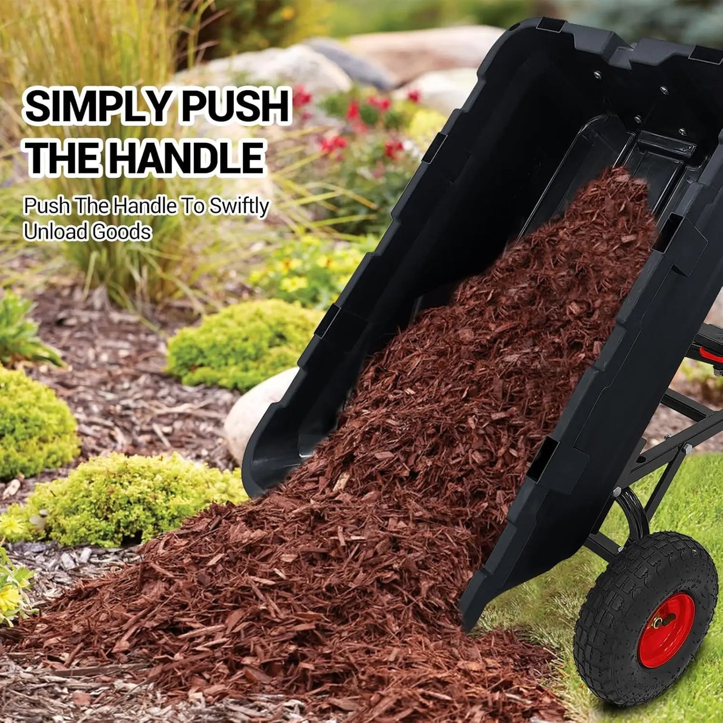 Garden Dump Cart Wheelbarrow Utility Wagon With Quick Release