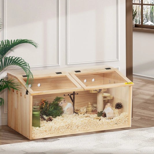 Wooden Hamster Cage Hutch With Openable Top For Small Pets