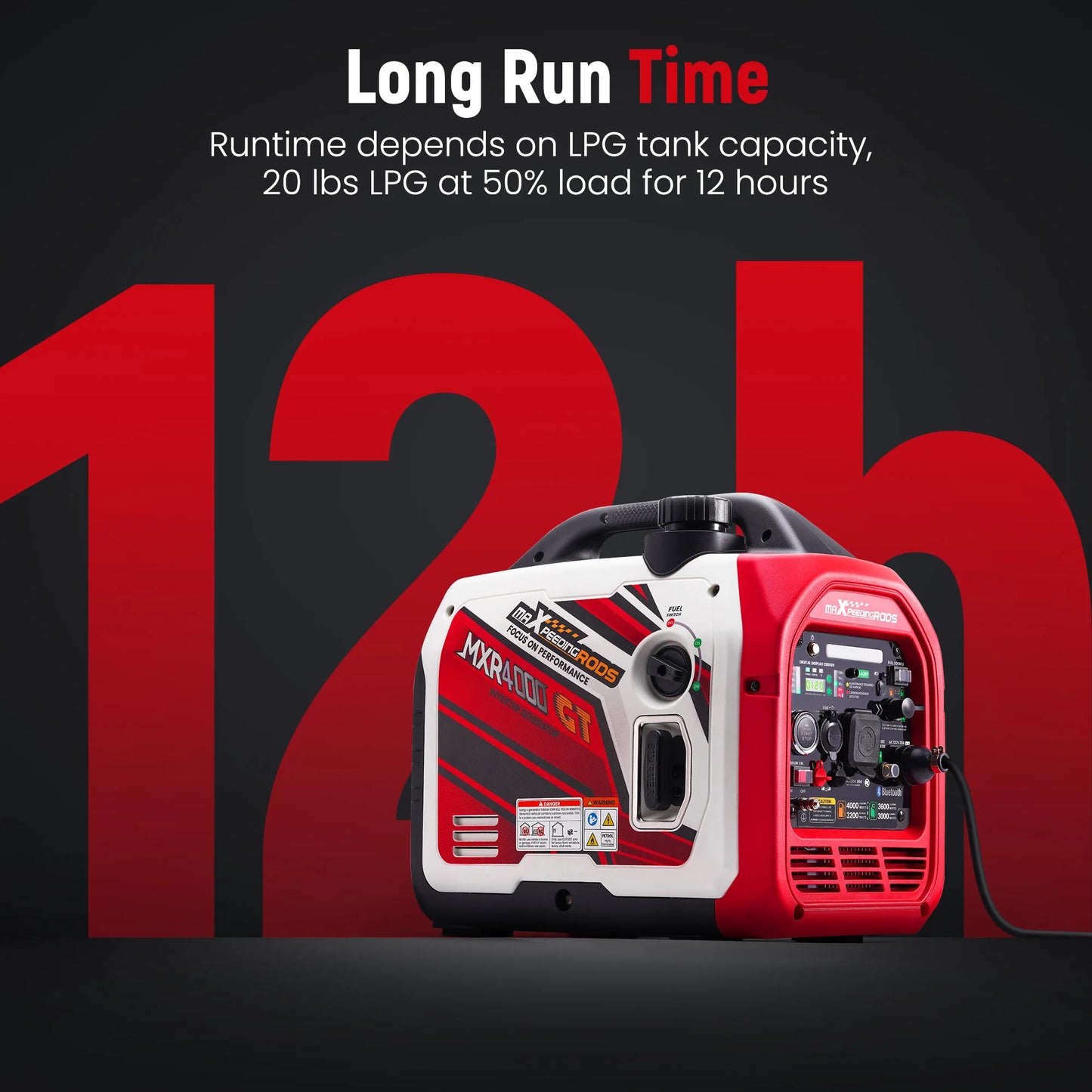 Maxpeedingrods 4kW Dual Fuel Inverter Generator LPG Bluetooth E Start