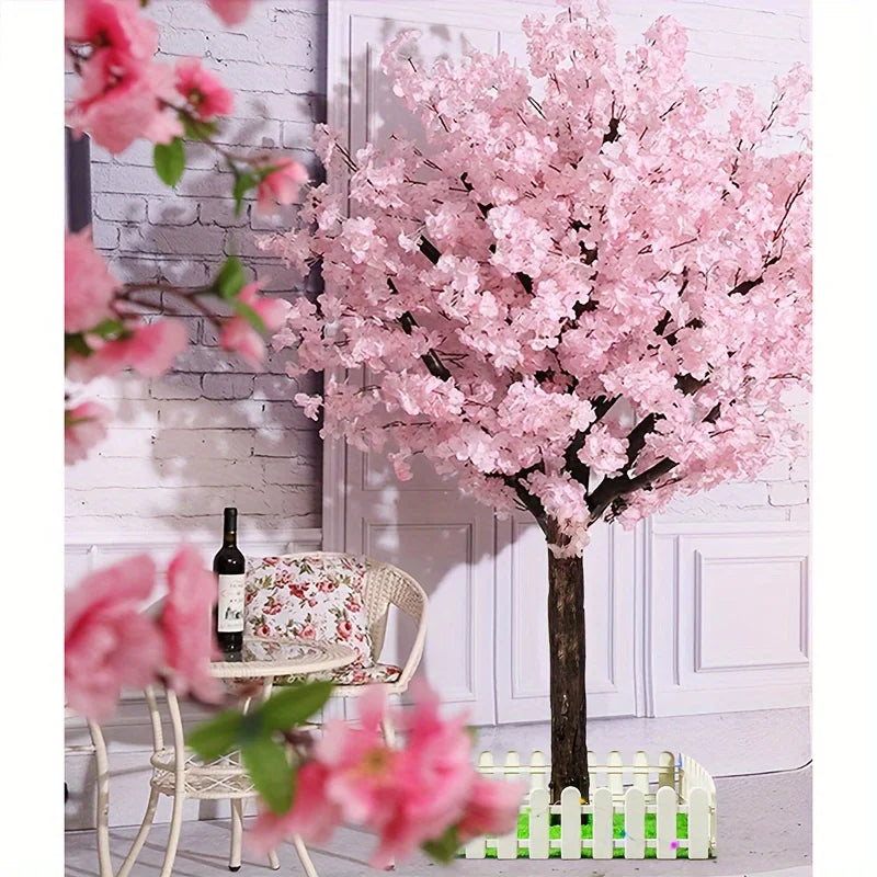 NONECN Artificial Cherry Tree Indoor Decor Handmade Cherry Blossom