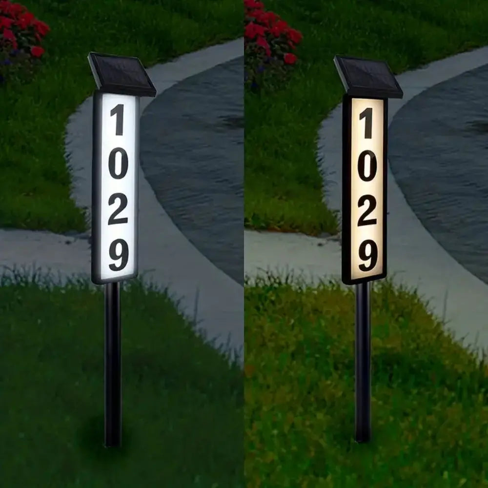 KEWEN Solar House Number Sign With Lighting And Pole Mount
