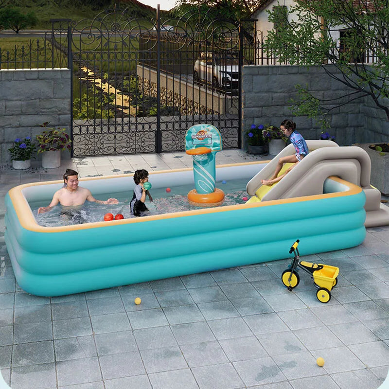 Outdoor Inflatable Family Pool Kids And Adults Heavy Duty PVC