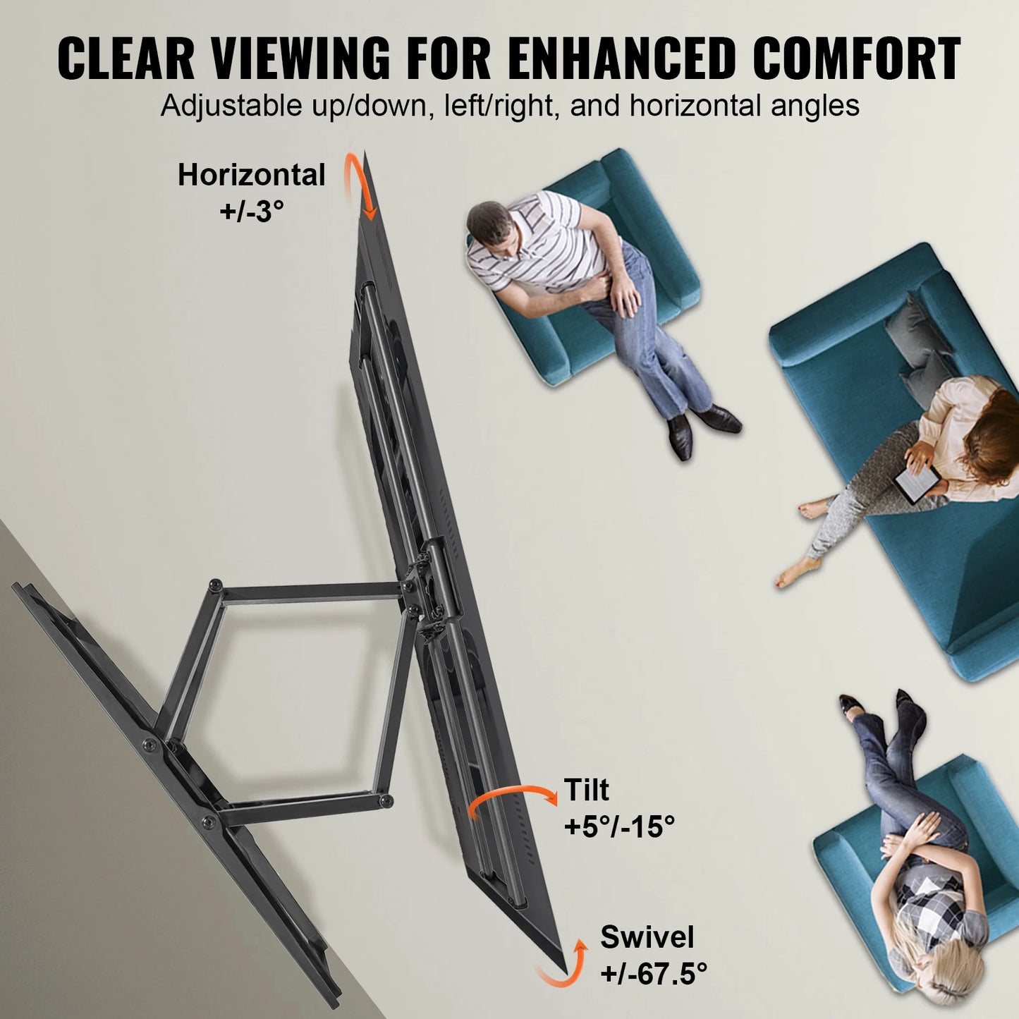 SucceBuy Full Motion TV Mount With Articulating Arms