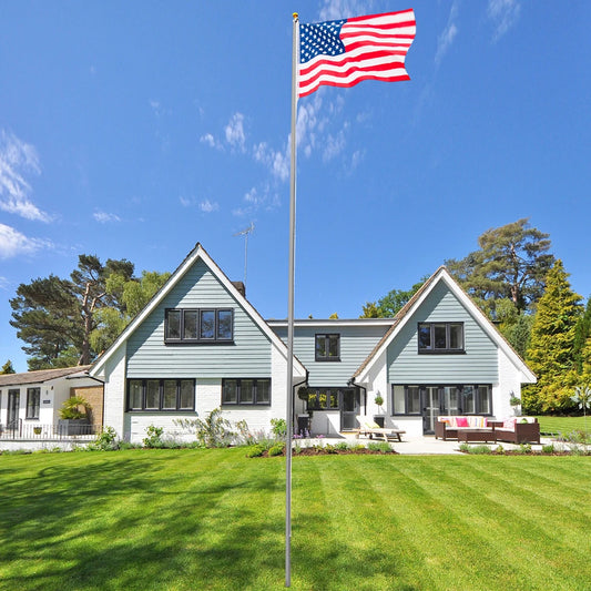 Aluminum Outdoor Flag Pole With Mounting Hardware And American Flag