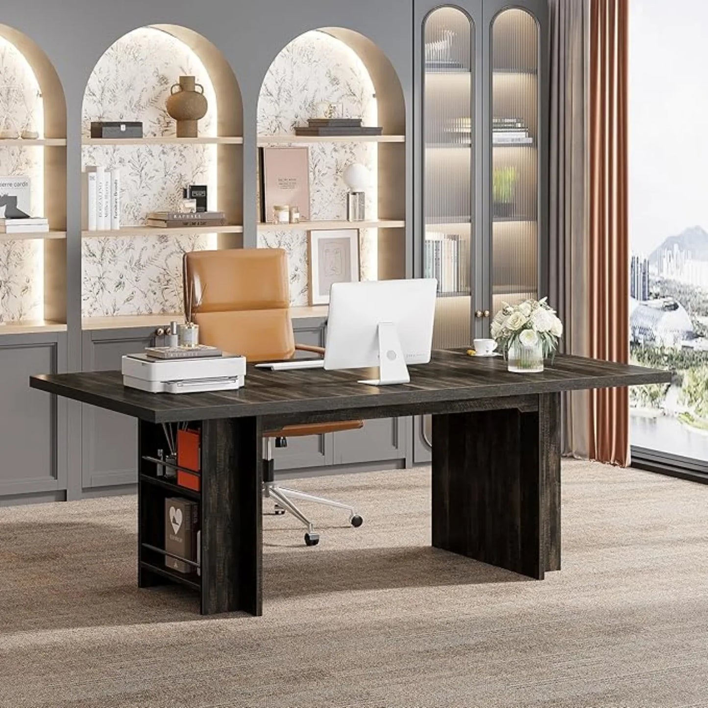 Little Tree Computer Desk Modern PC Table With Storage