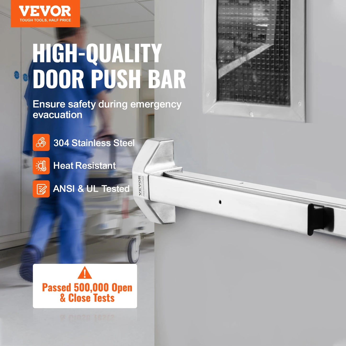 SucceBuy Push Bar Door Lock Panic Exit Device Stainless Steel