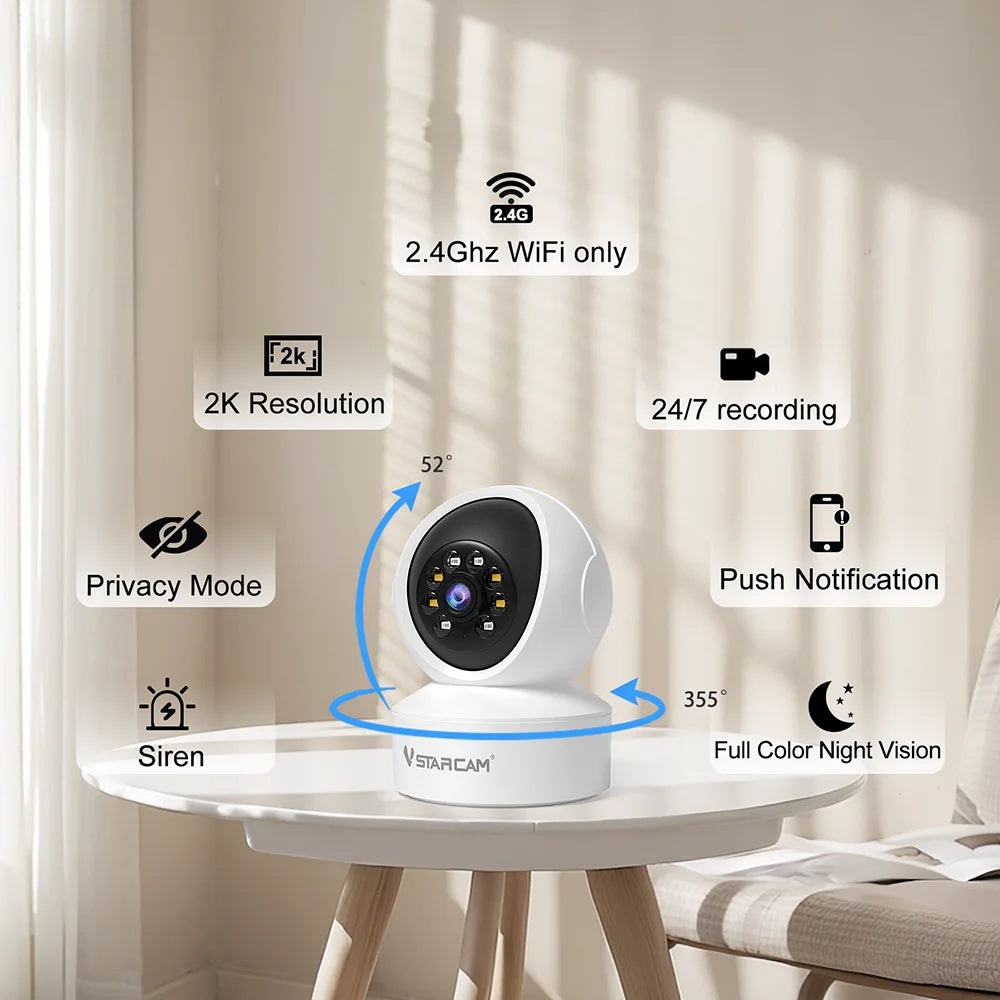 Vstarcam Indoor Security Camera 360 Degree Coverage With Night Vision