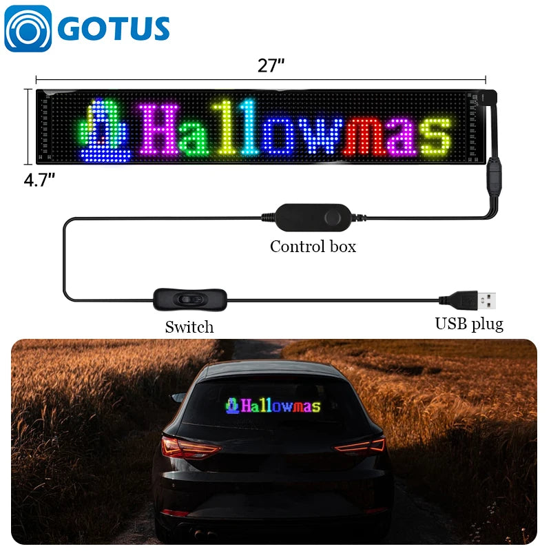 GOTUS LED Matrix Panel Advertising Sign With Remote Bluetooth Control