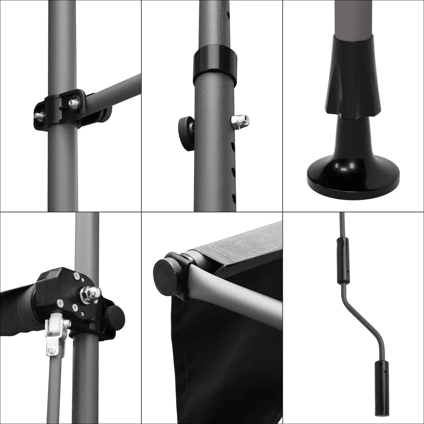 Homfa Retractable Balcony Awning UV50 Sun Shade With Hand Crank