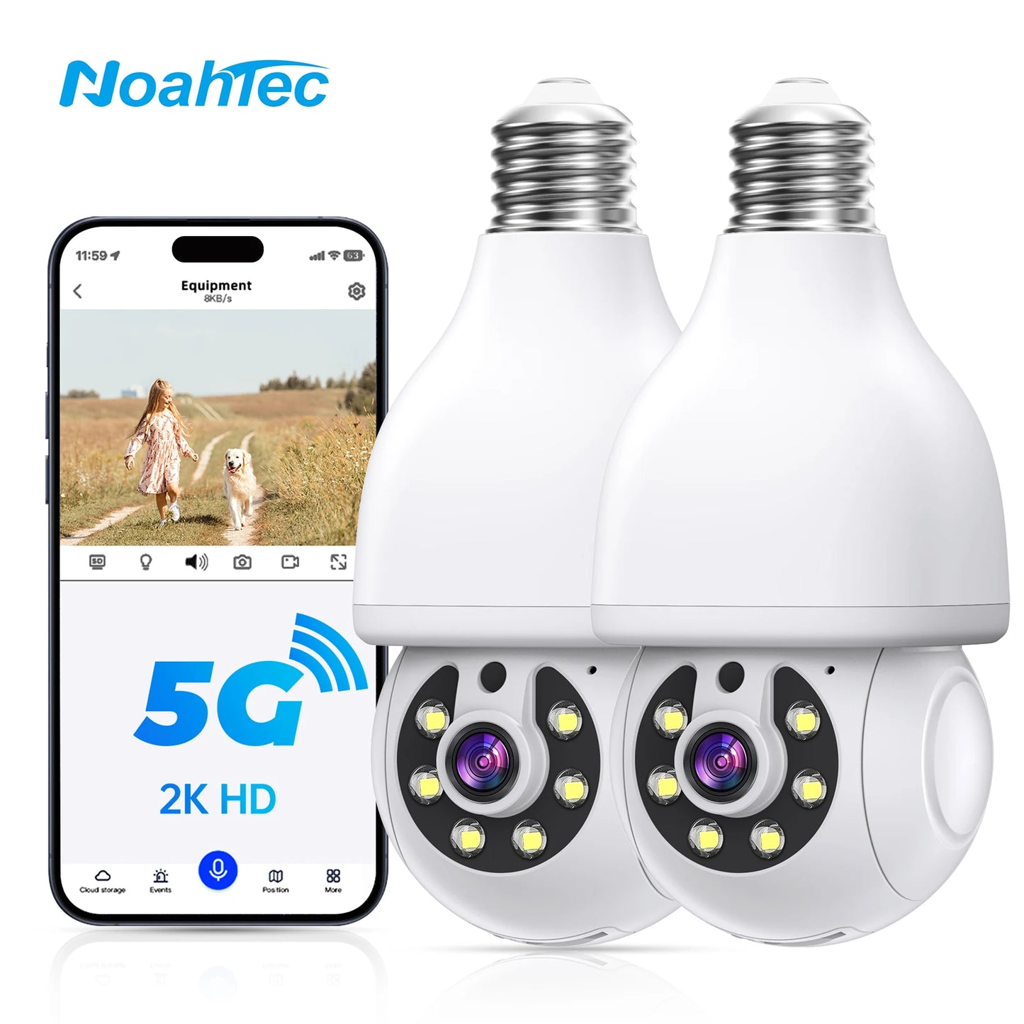 NOAHTEC 3MP Indoor Wireless Security Camera With 2 Way Talk