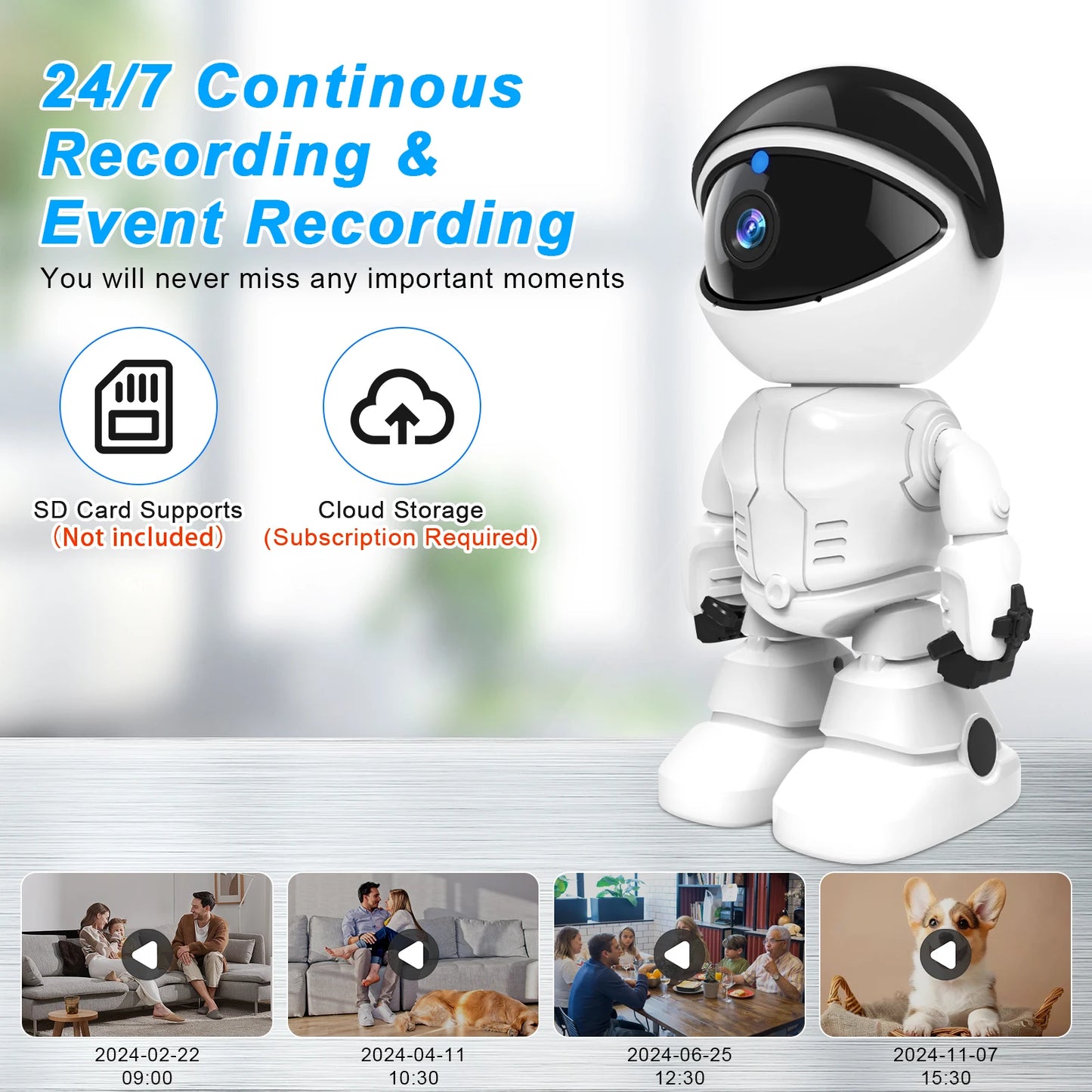 NOAHTEC Robot Camera Wifi 3MP Indoor Security Night Vision
