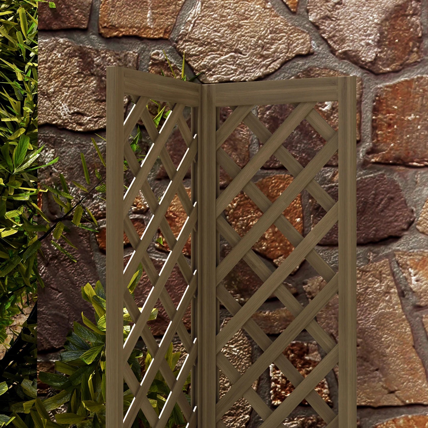 Outsunny Wooden Raised Garden Bed With Trellis For Vine Plants