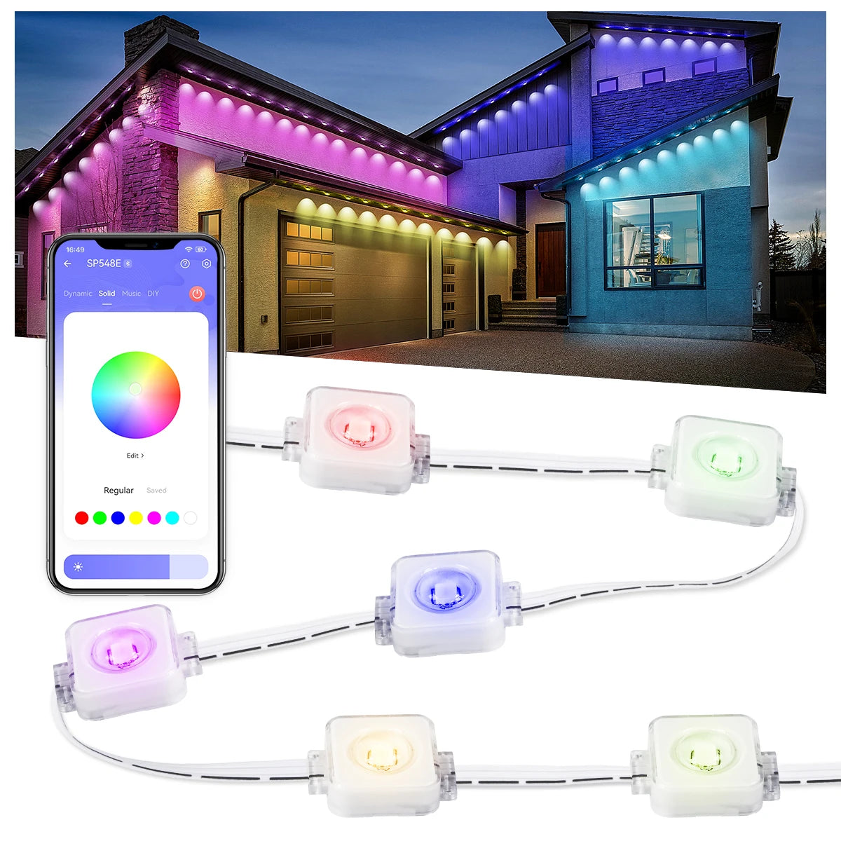 Aiopp Permanent Outdoor Smart RGB Northern Lights Eaves Lights LED