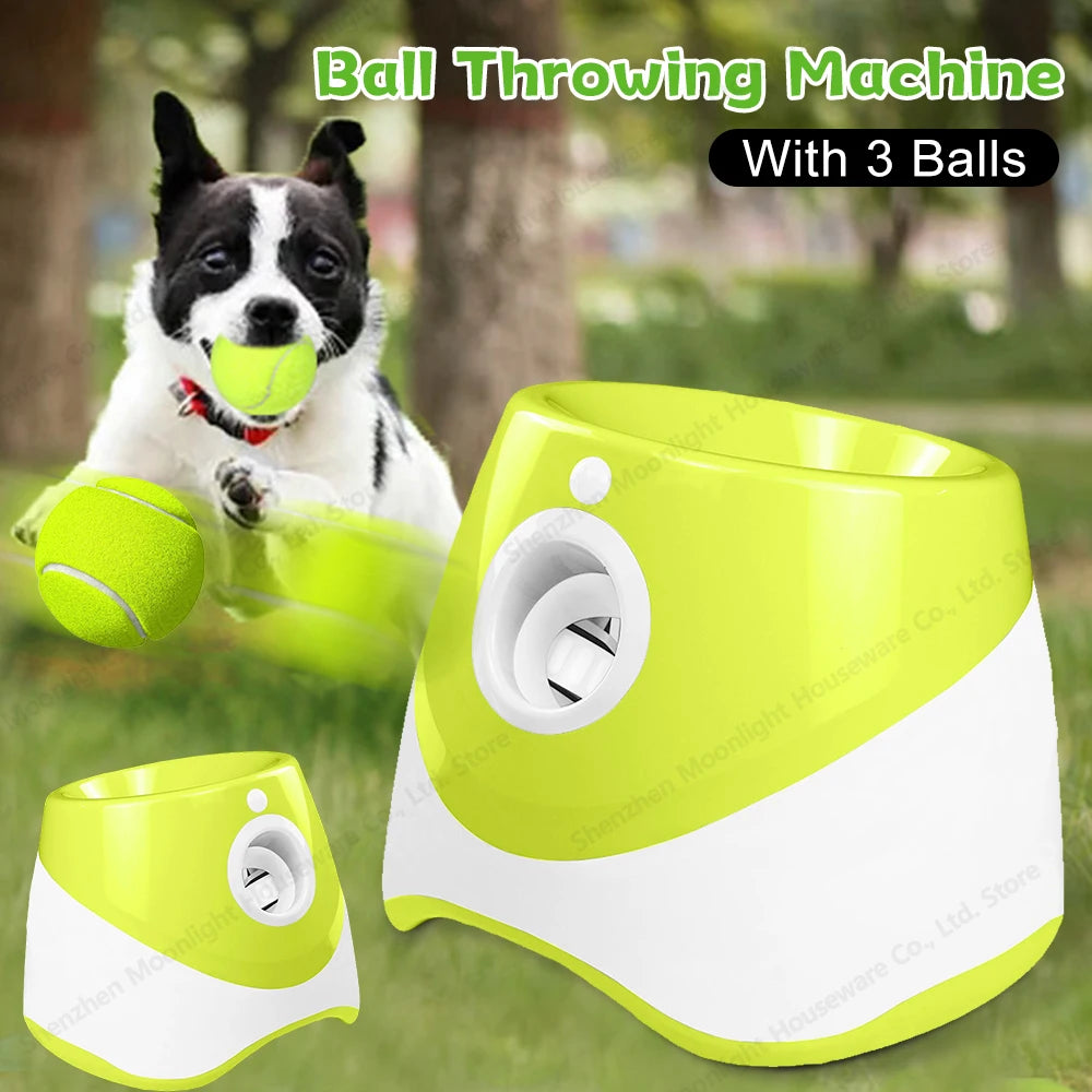 Automatic Dog Ball Thrower Launcher With 3 Tennis Balls
