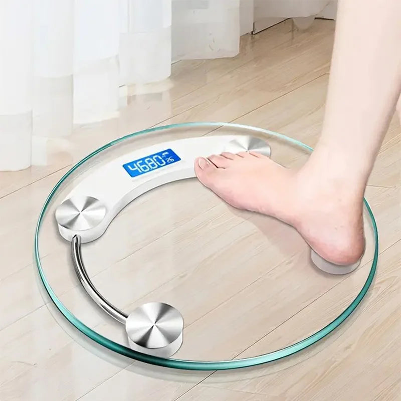 LCD Display Digital Bathroom Scale Round Shape 180kg Capacity