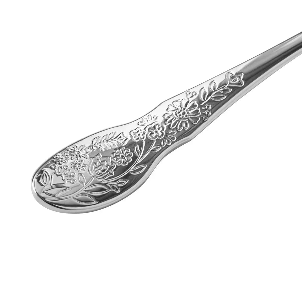 Mazie Serving Utensils Set Stainless Steel Floral Design