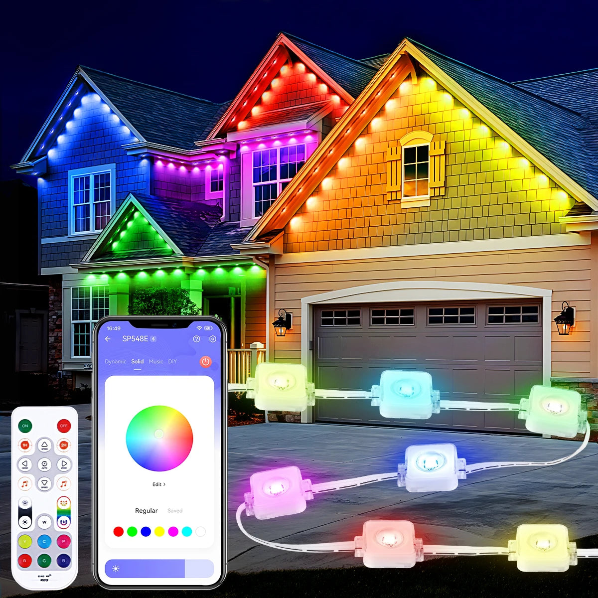Aiopp RGBIC Permanent Outdoor Lights IP67 Waterproof LED String