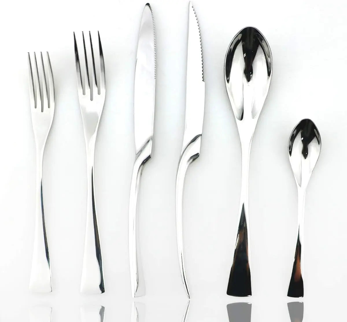 24 Piece Stainless Steel Flatware Set For Four, Mirror Polished