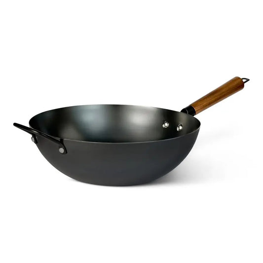 Carbon Steel Preseasoned Wok For All Gas Electric Induction Cooktops