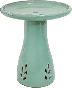 Sunnydaze Ceramic Bird Bath Outdoor Hand Painted