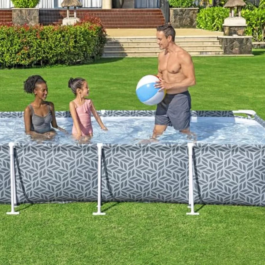 XMSJ Steel Pro Rectangular Above Ground Pool Set With Filter