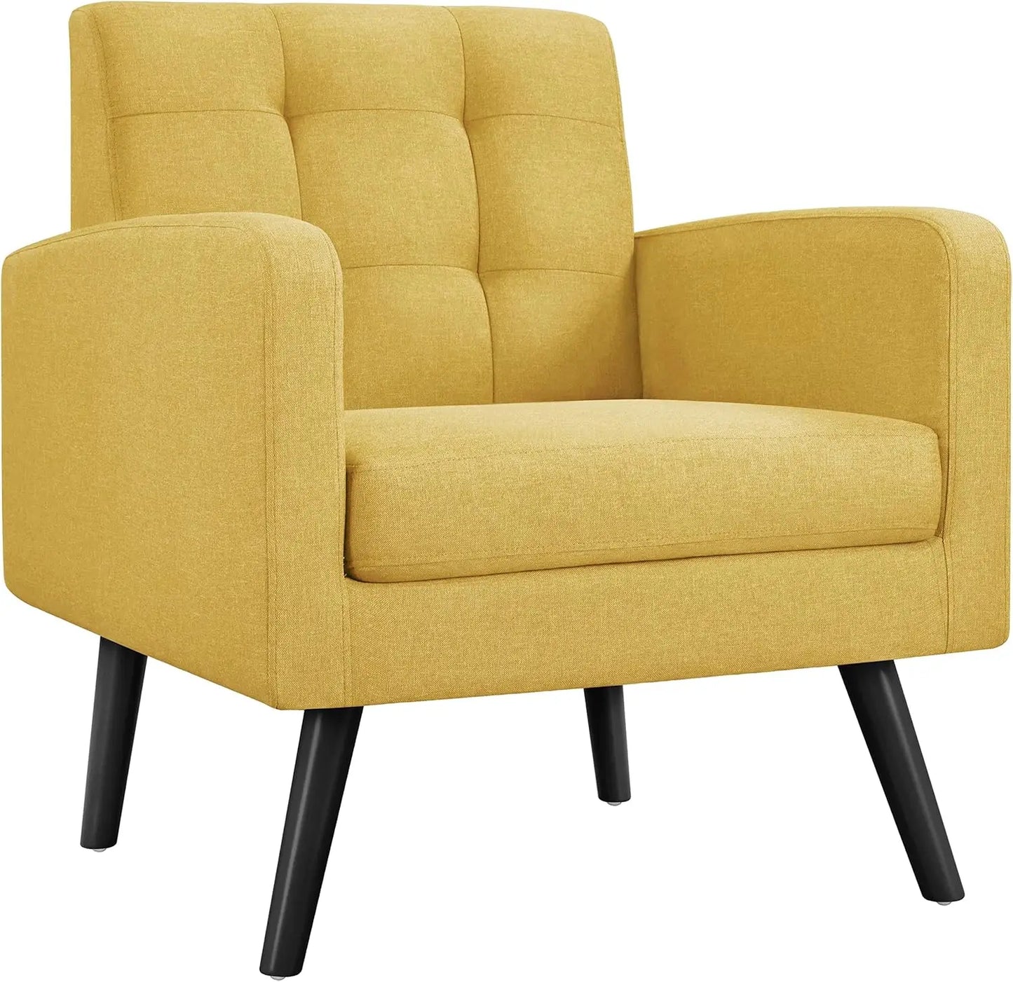 Mid-Century Modern Upholstered Living Room Accent Chair Button Tufted Back