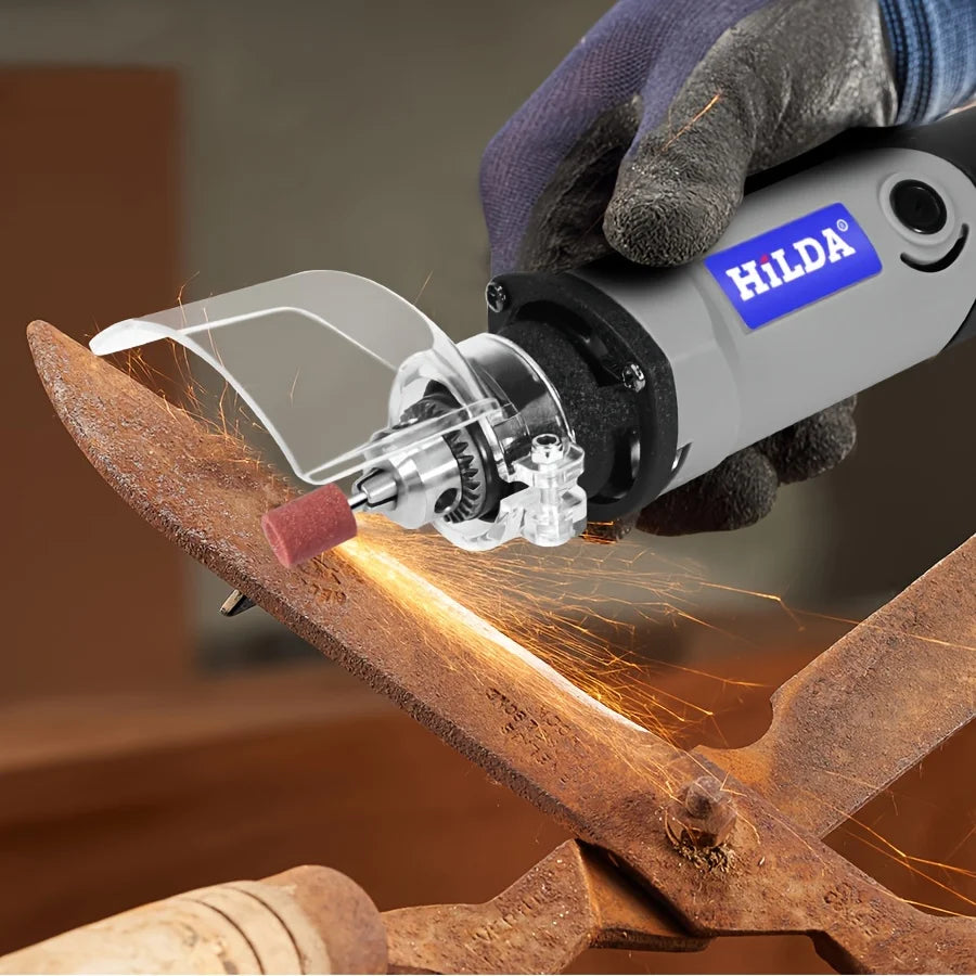 HILDA 500W Rotary Tool Kit With Cutting Sanding Engraving Attachments