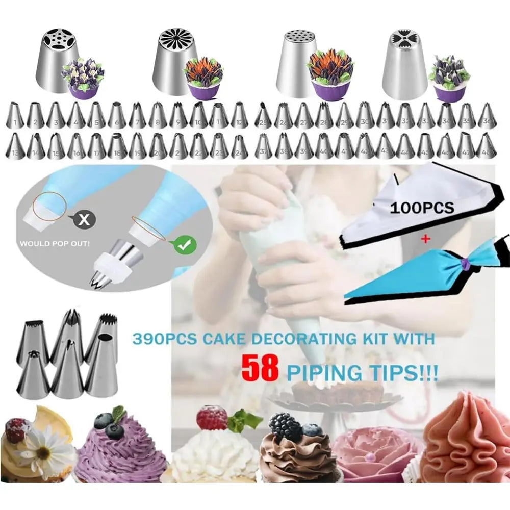 Silicone Bakeware Set With Cake Decorating Kit And Rotating Turntable