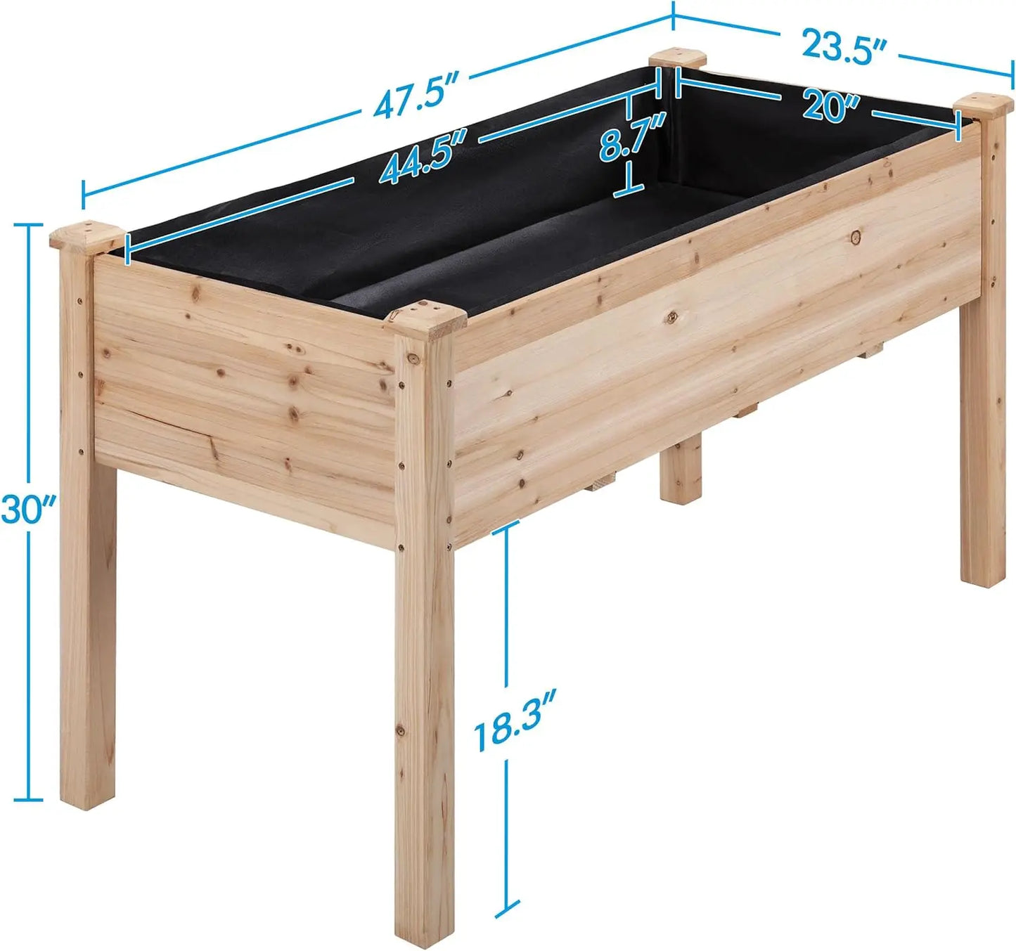 Elevated Wooden Planter Box With Legs For Outdoor Gardening