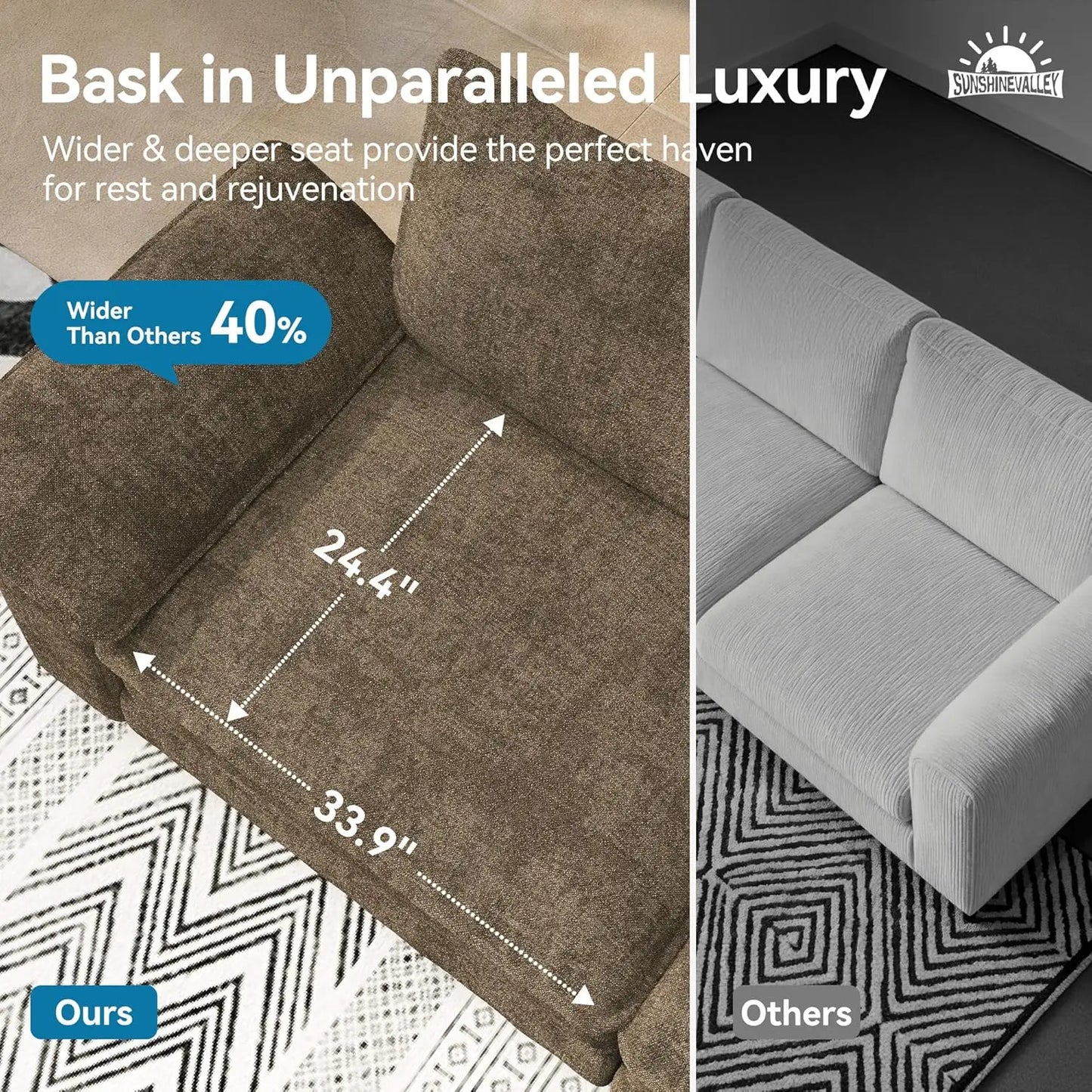 L Shaped Modular Cloud Couch Sectional Sofa With Ottoman