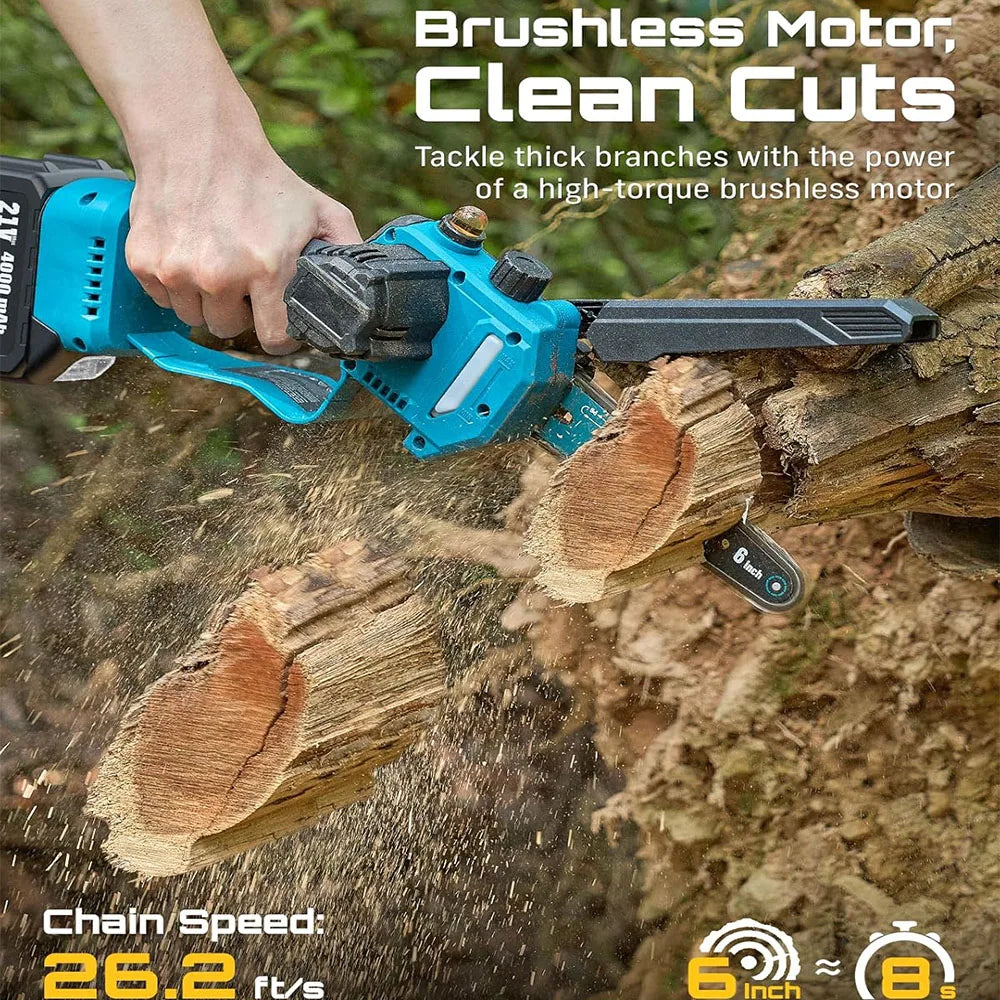 Seesii Brushless Electric Chainsaw With Telescoping Pole Pruning Tool