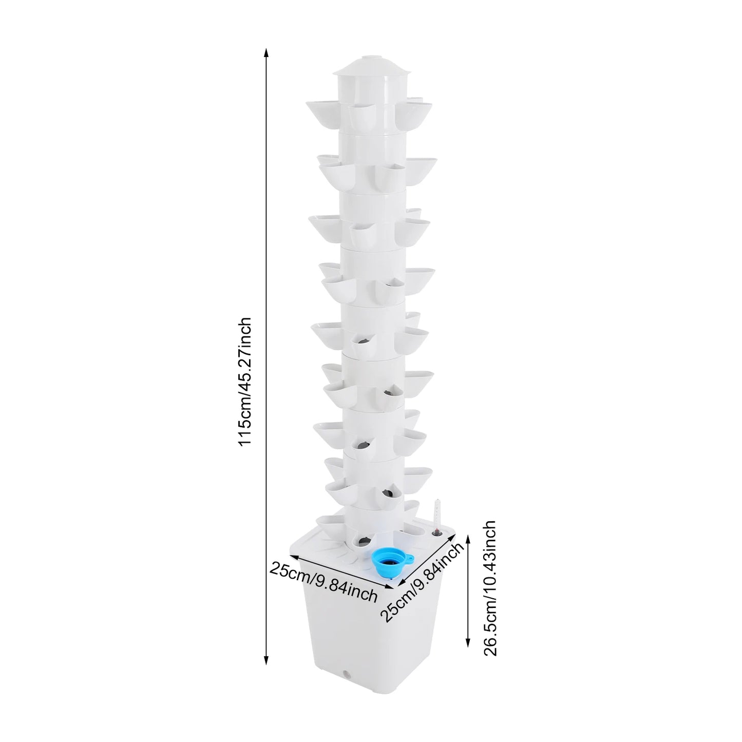45 Holes Hydroponic Garden Vertical Tower for Balcony Greenhouse