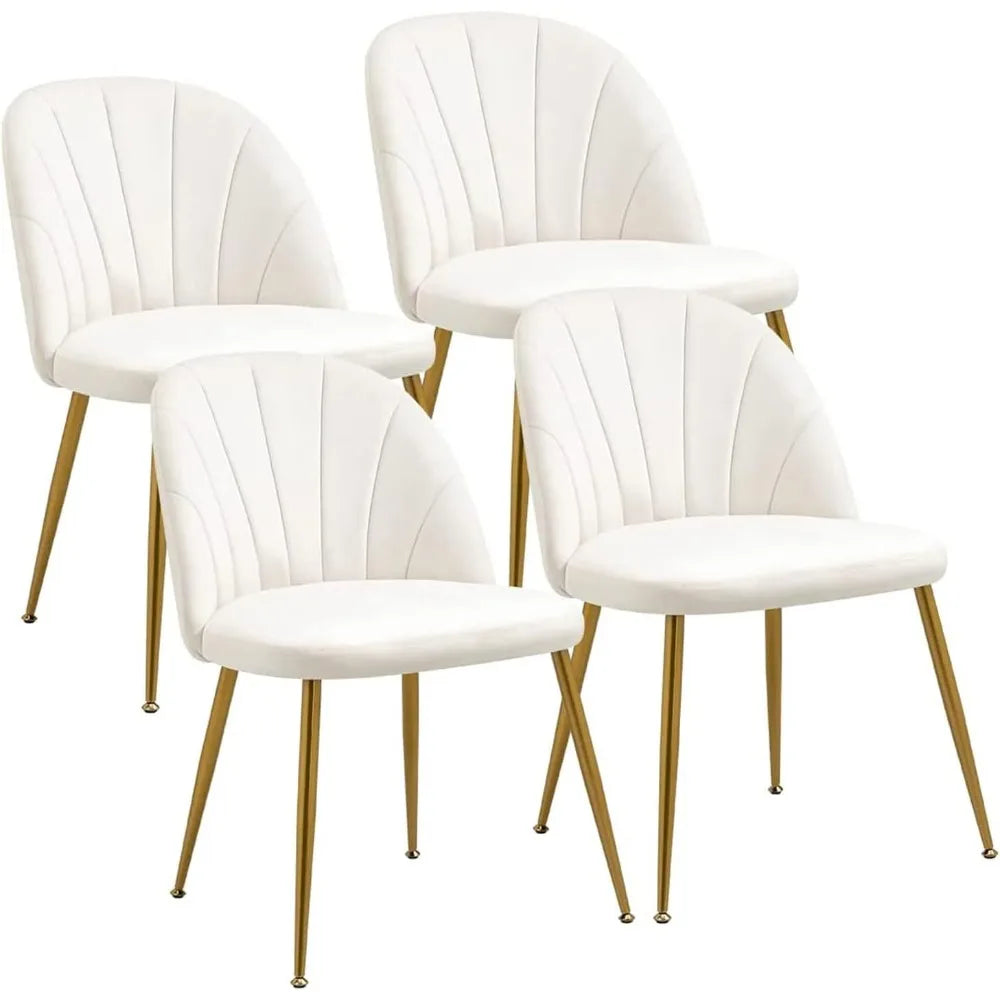Cushioned Dining Chairs Set of Four With Wood Frame