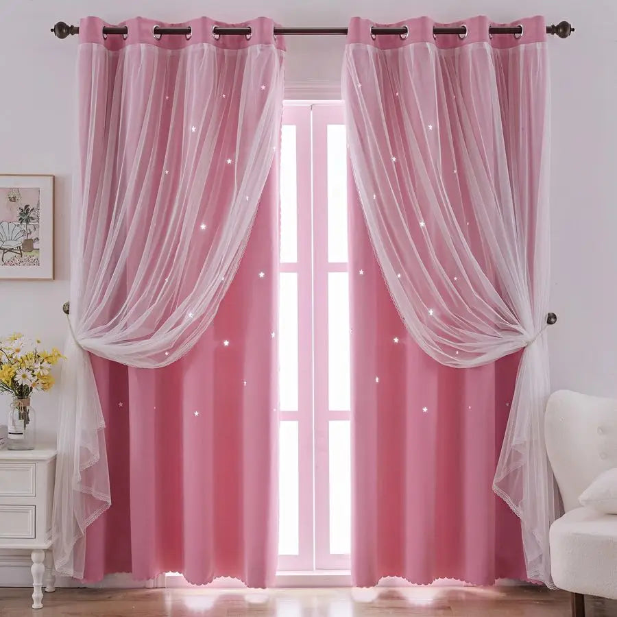 Girls Bedroom Nursery Window Blackout Curtains 2 Panels