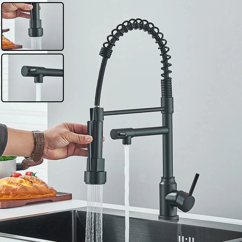Wanmivezlo Kitchen Sink Faucet Pull Down Hot Cold Water Mixer