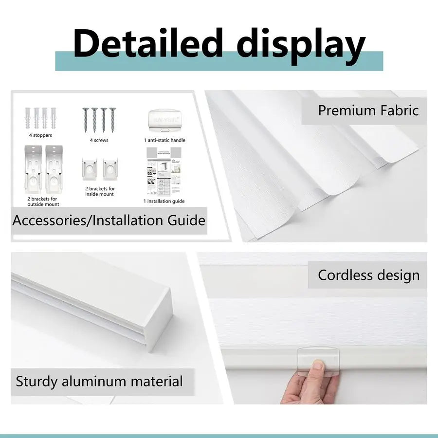 FreeStop Zebra Roller Blinds With Valance Light Filtering Dual Layers