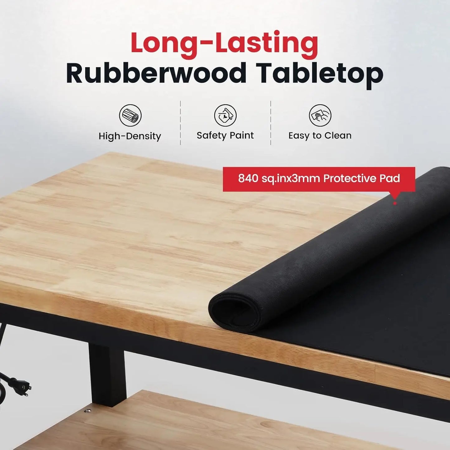 Adjustable Height Workbench With Storage Power Outlets Pegboard