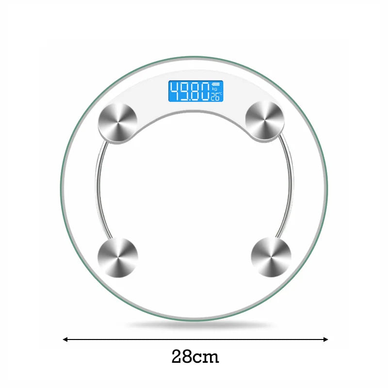 LCD Display Digital Bathroom Scale Round Shape 180kg Capacity
