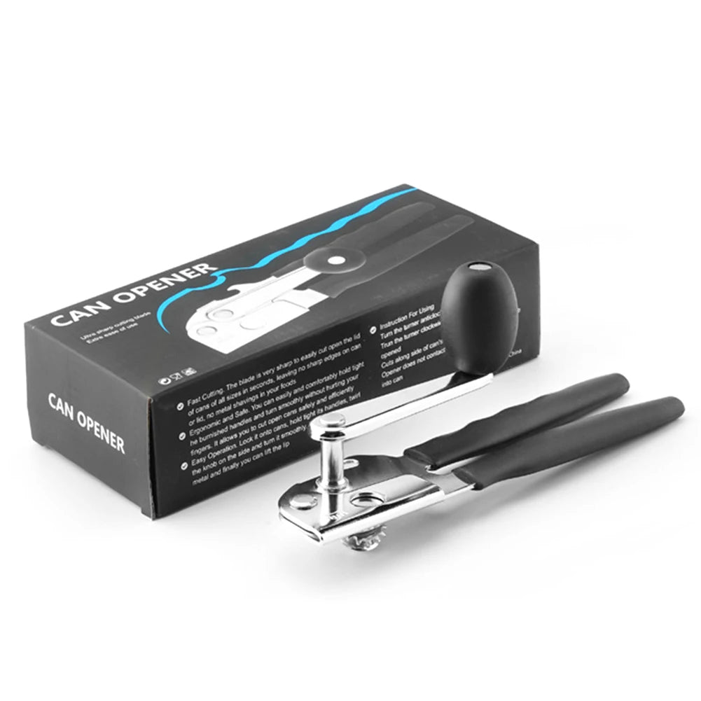 Stainless Steel Can Opener With Soft Ergonomic Handle