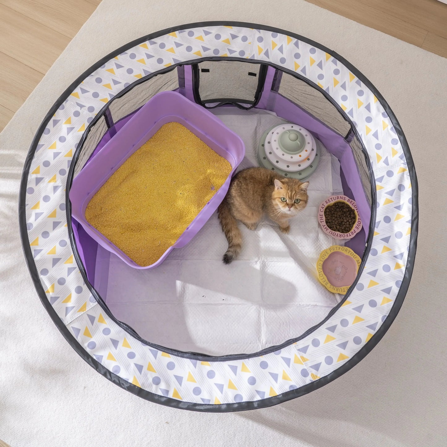 NONECN Foldable Mesh Ventilated Circular Cat Nest For Indoor Outdoor Use
