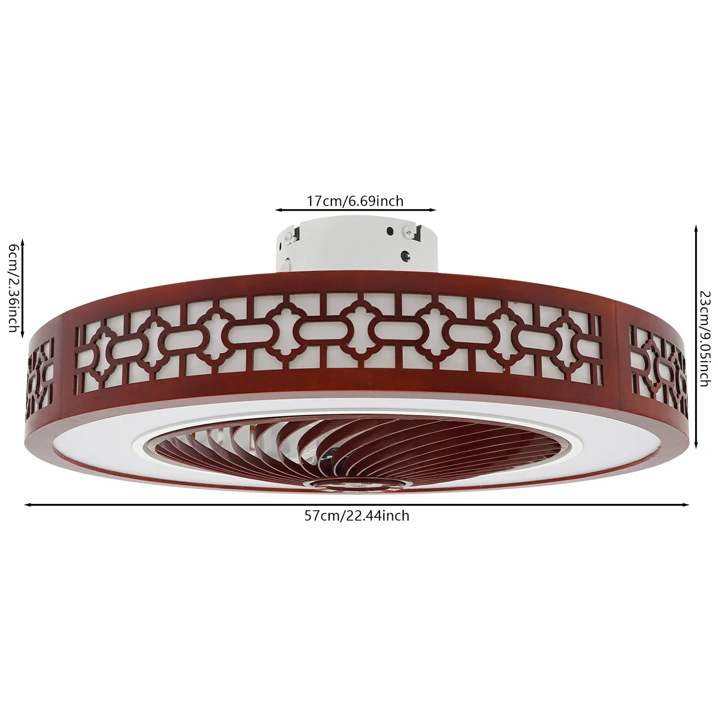 Bymaocar Bladeless Ceiling Fan With Led Light And Remote