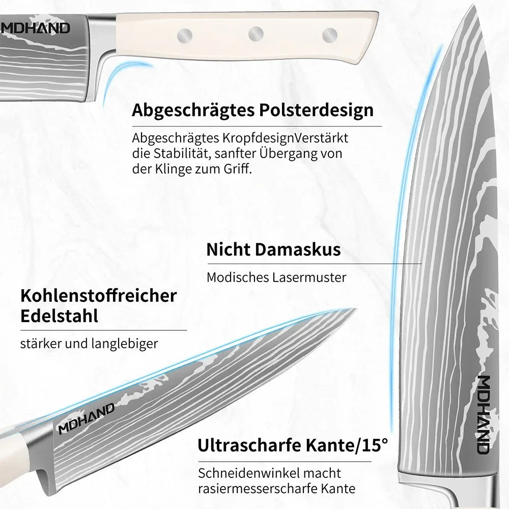 ZENG Stainless Steel Kitchen Knife Set With ABS Handle