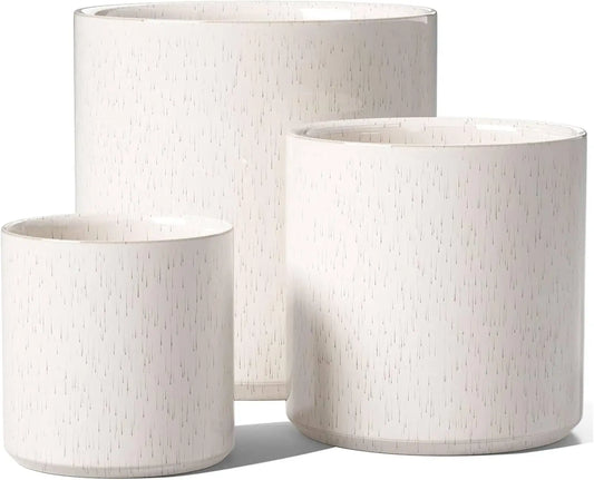 Ceramic Plant Pots Set Of 3 Mid-Century Modern Indoor Planters