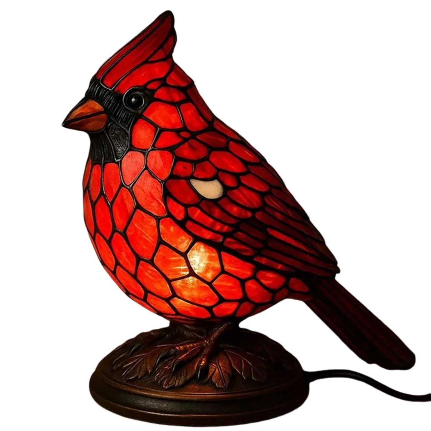 Cardinal Resin Table Lamp Christmas Bird Night Light